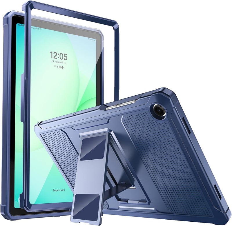 MoKo Case Fit Galaxy Tab A11+ Plus/A9+ 11-Inch 2025/2023, Shockproof Full Body Rugged Stand Back Cover with Built-in Screen Protector for Galaxy Tab A11+/A9 Plus Tablet, Dark Blue - Image 1